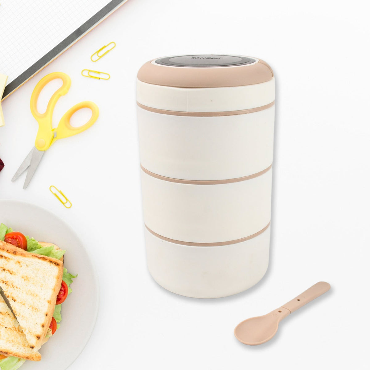 Ganesh Smart Stack 3 Layer Portable Lunch Box  for Office, School, Picnic (3 Layer)