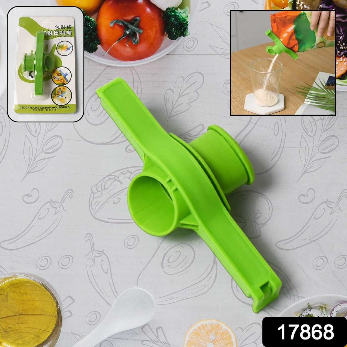 Food Storage Sealing Clip Solid Color Seal Pour Bag Clip Snack Bag  (1 Pc)