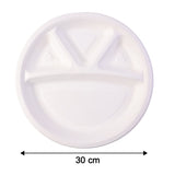 Vegnar 4 Compartment Disposable Food Serving Plate Set (10 Pc)