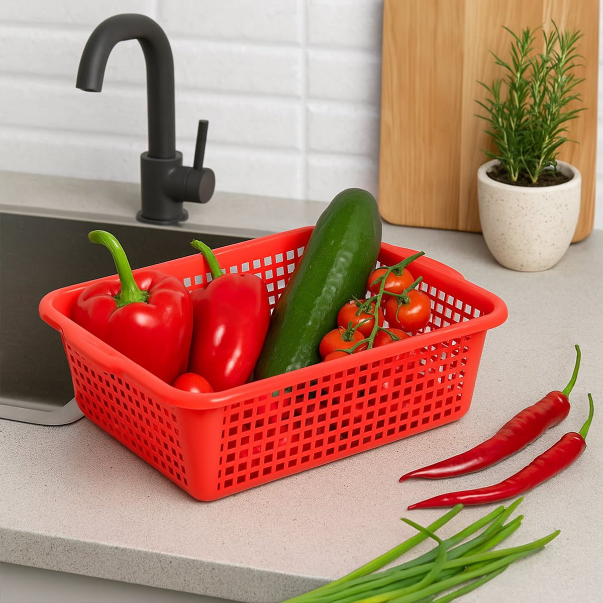 Plastic 1 Pc Kitchen Small Size Dish Rack Drainer Vegetables and Fruits (29x22CM)