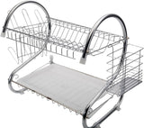 Stainless steel dish drainer rack with drip tray