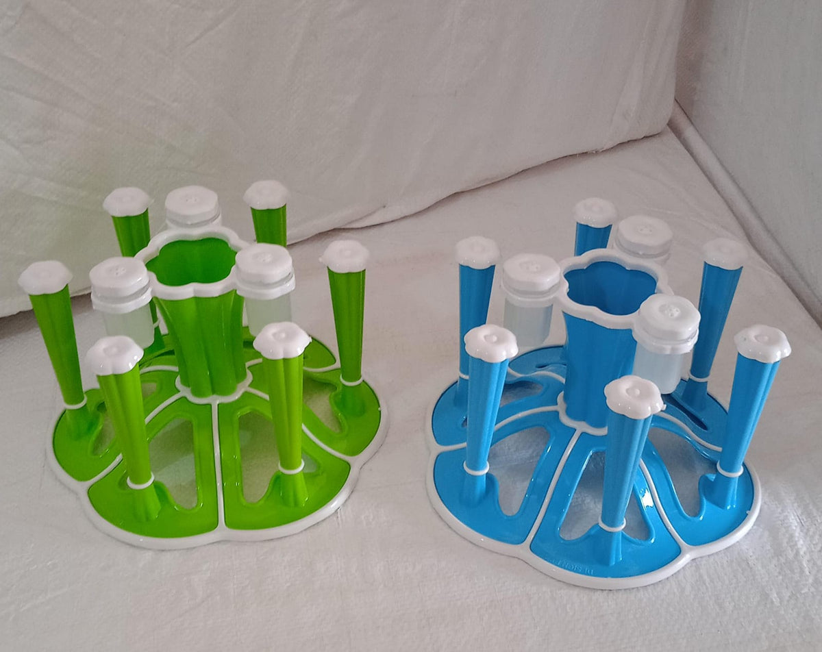 Miracle Plastic Glass Stand for Kitchen & Dining (6-Glass, Spices, Moq - 2 Pc)