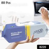 Strong Decontamination Kitchen Cleaning Wet Wipes for Grease & Glass (80 Pcs)