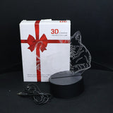 3D Illusion Multicolor Changing LED Night Lamp with Cat Design