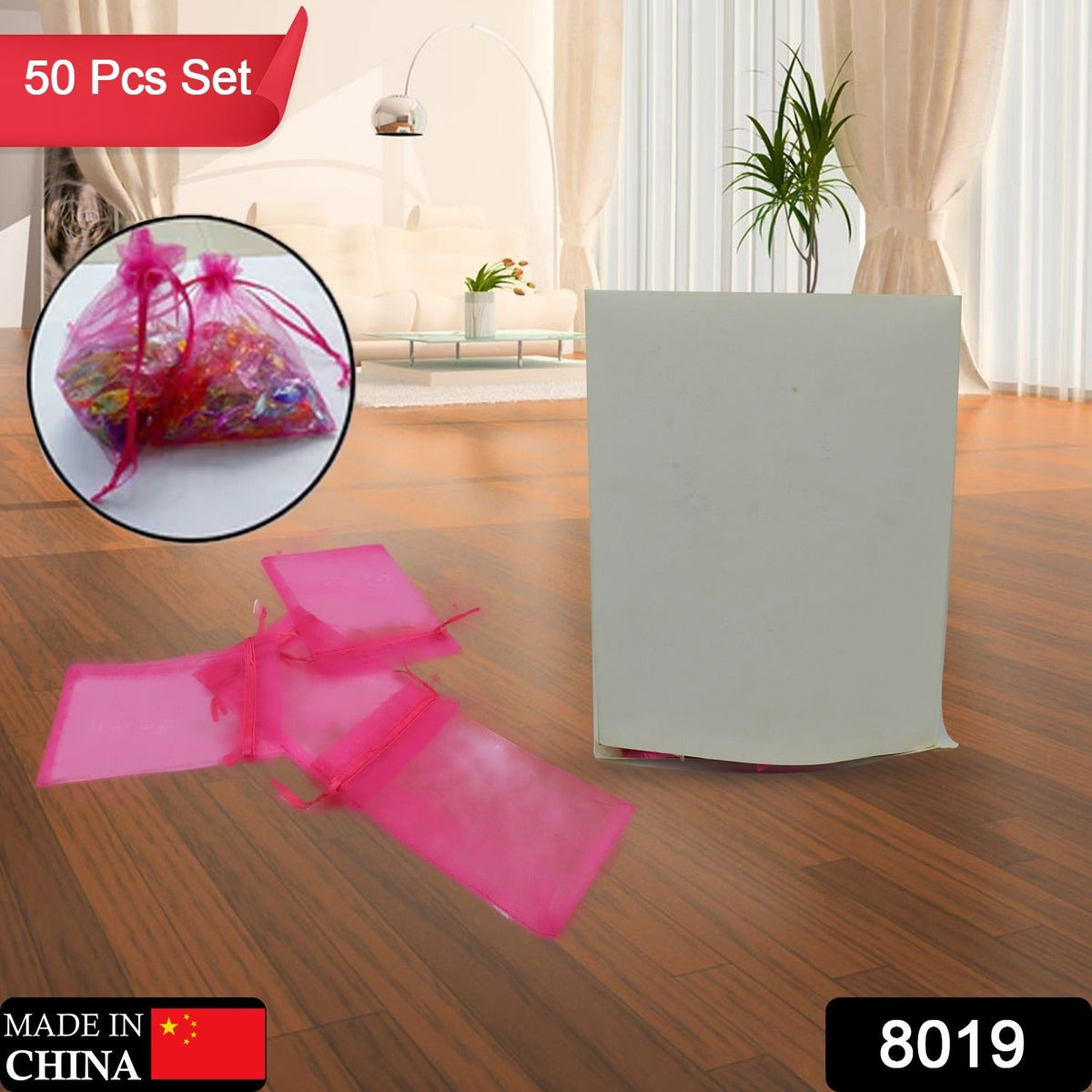 Organza Drawstring Gift Bags – Small Mesh Pouches for Weddings (50 Pcs)