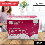 Women’s Emergency Travel Kit with Seamless Underwear Pantyliner  10 Pcs