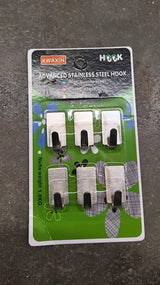Self Adhesive Wall Hooks Set (6 Pc, Mix Design)