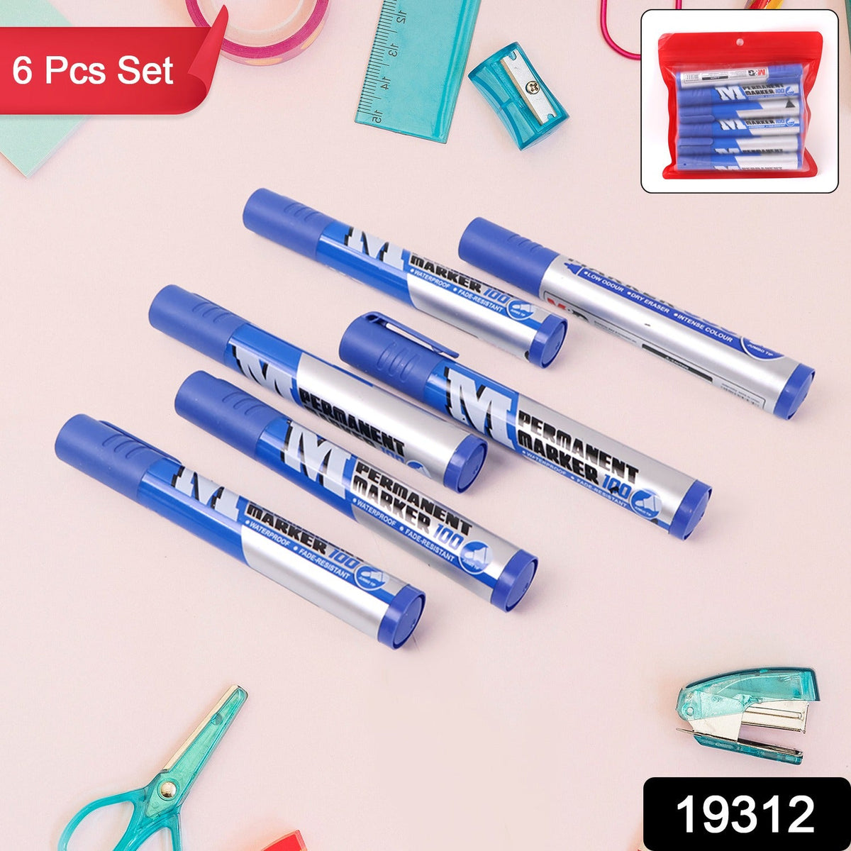 Professional Blue Marker Pen Set 