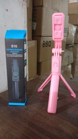 Portable Foldable Selfie Stick with Remote Control, YouTuber Video Recording (1 Pc)