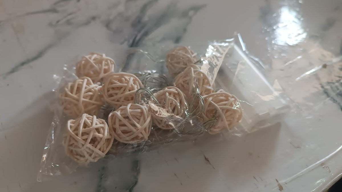 Battery Operated Rattan Ball String Decorative Fairy Lights