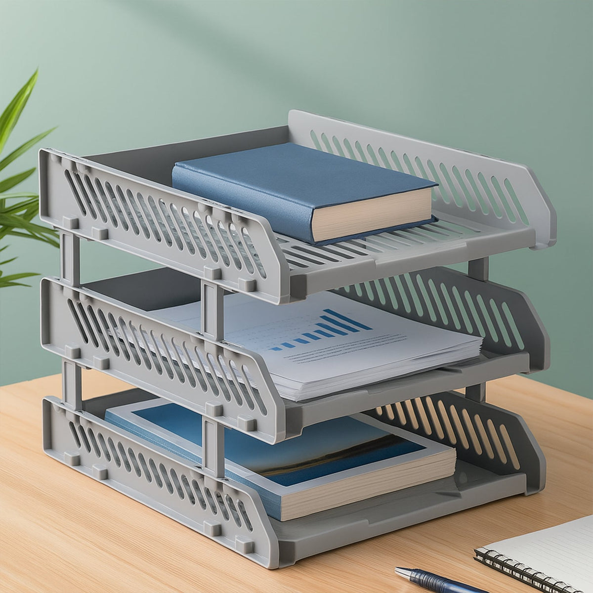 Multifunctional File Rack Drawers: Desktop Storage for Office Supplies (4/3 Layers)