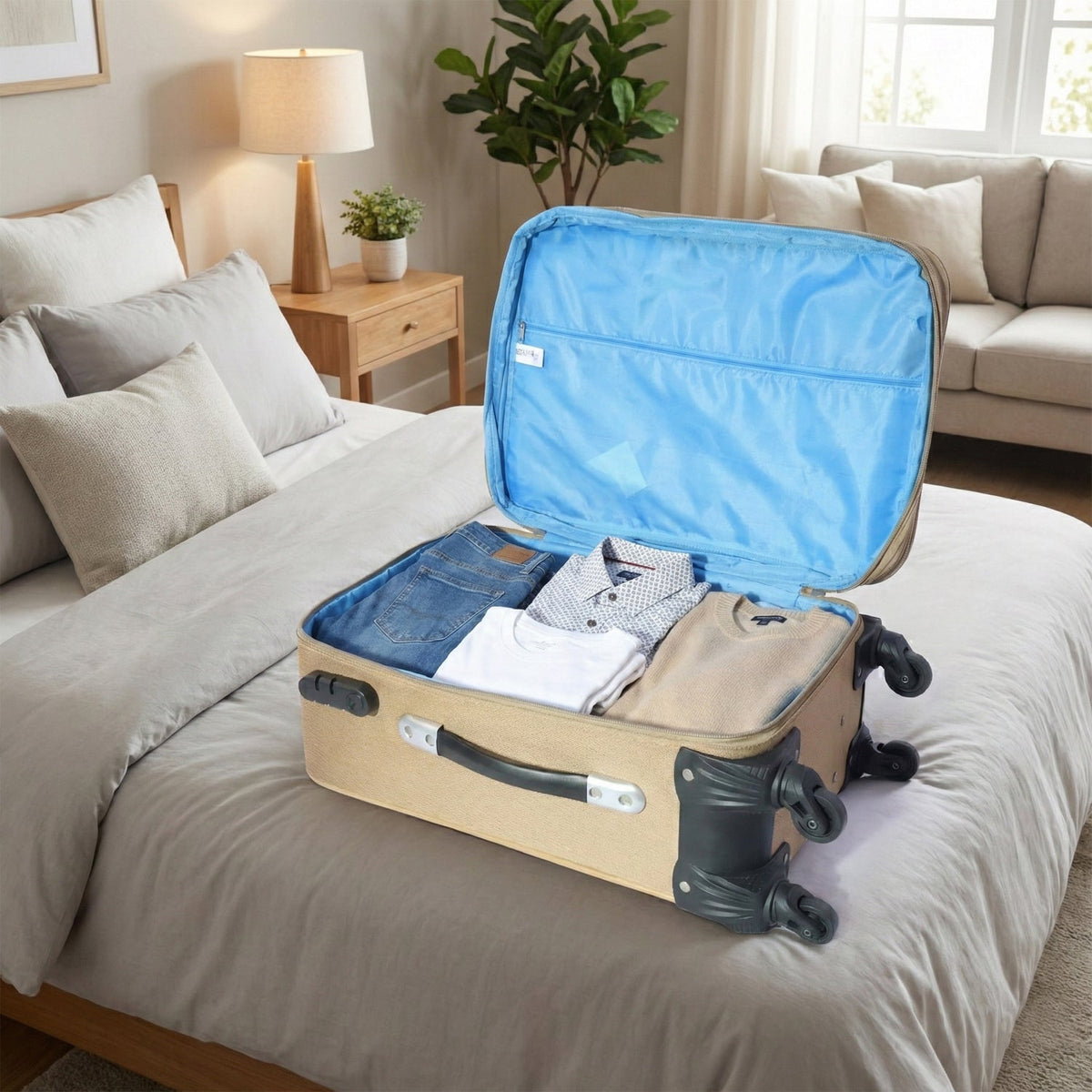 3 In 1 Soft side Trolley Luggage Set 3 Piece