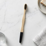 Natural Bamboo Toothbrush with Soft Charcoal Bristles (1 Pc)