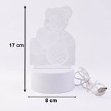 3D Teddy Bear LED Night Lamp – Soft LED Desk Light with Heart Design (1 Pc)