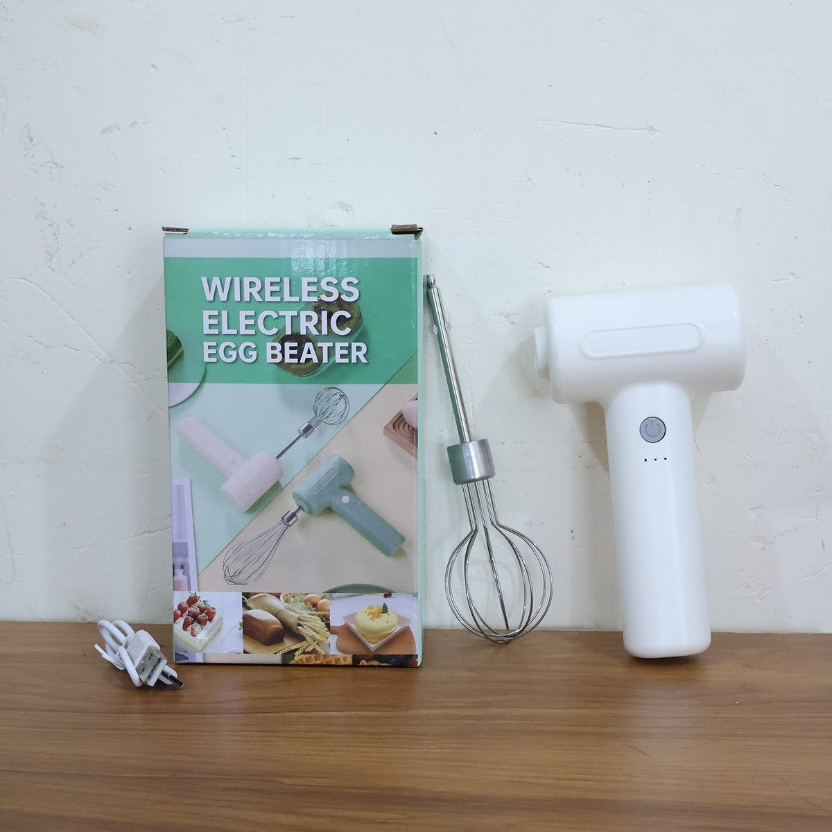 Cordless Electric Whisk & Egg Beater - (1 Pc)