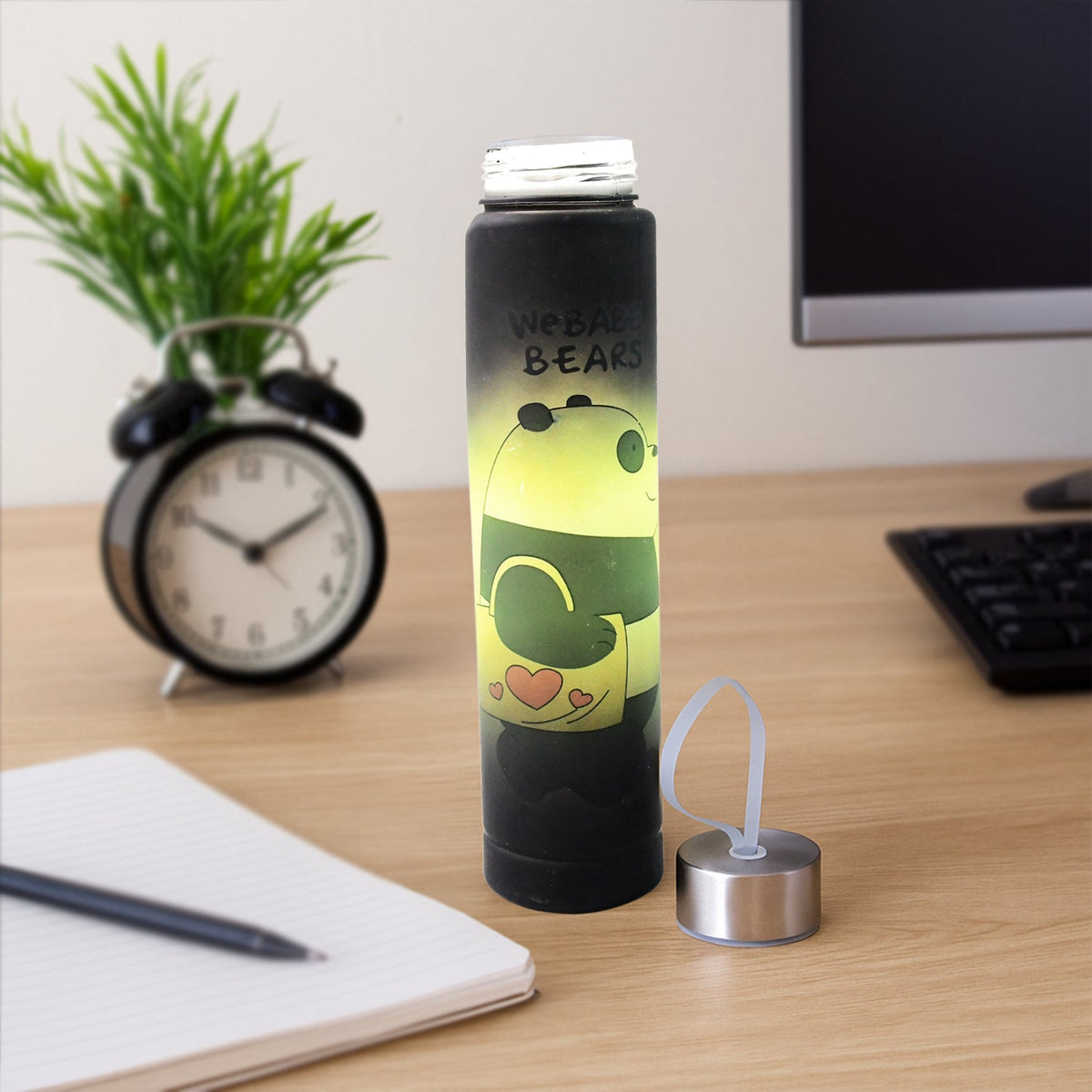 Cute Cartoon Printed Plastic Water Bottle (300 ML / 1 Pc)