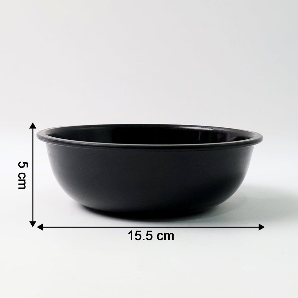 Plastic 6 Inch Black Round Deep Serving Bowl (1 Pc)