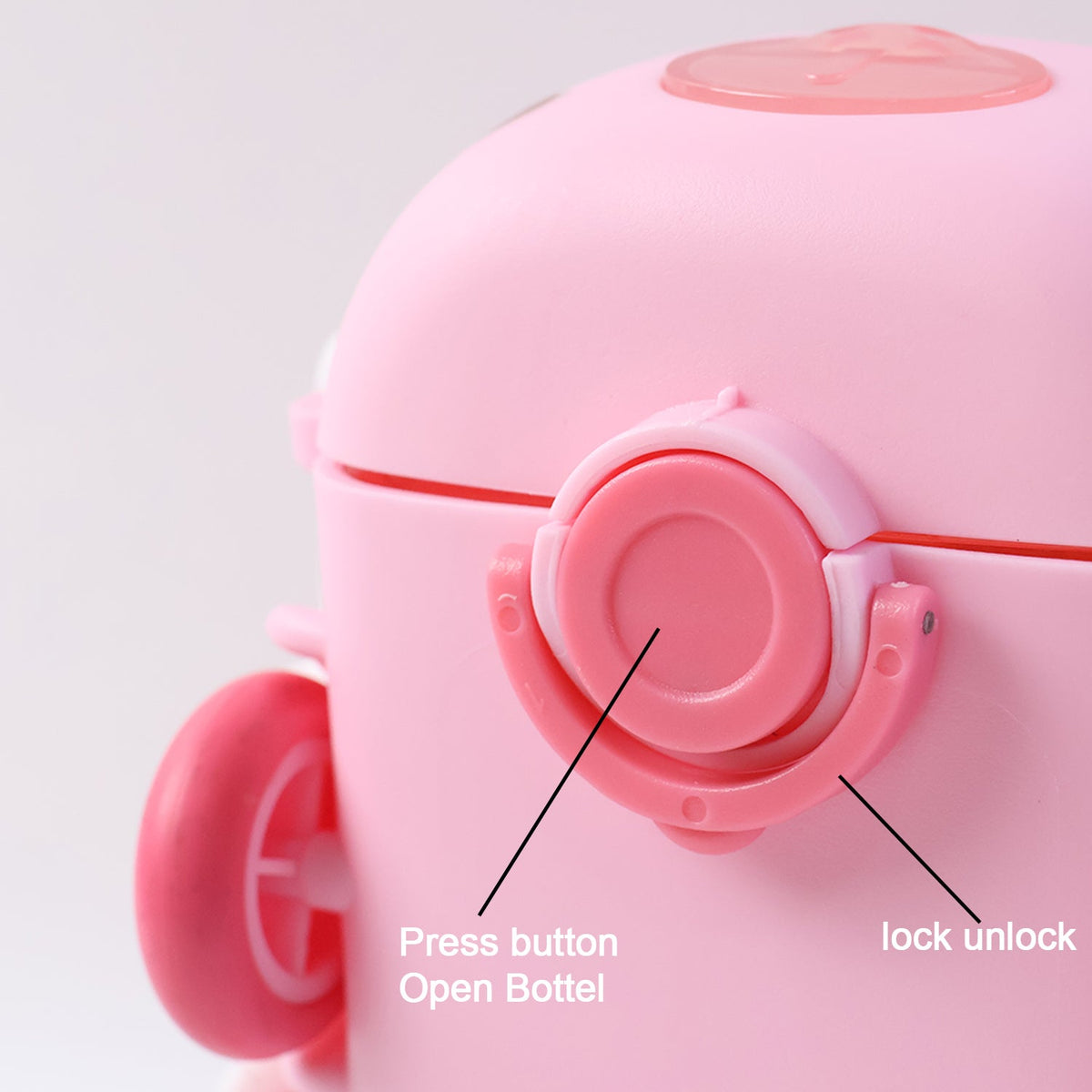 Bus Shaped Kids Water Bottle with Strap – 500ml Cute Cartoon Design With Sticker