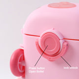 Bus Shaped Kids Water Bottle with Strap – 500ml Cute Cartoon Design With Sticker