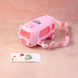 Bus Shaped Kids Water Bottle with Strap – 500ml Cute Cartoon Design With Sticker