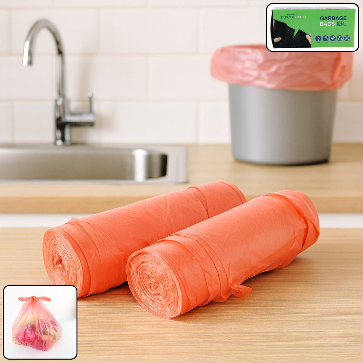 Clean & Garbage Bags - (Pack of 2 Rolls / 45×40 cm )