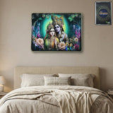 divine radha krishna artistic frame