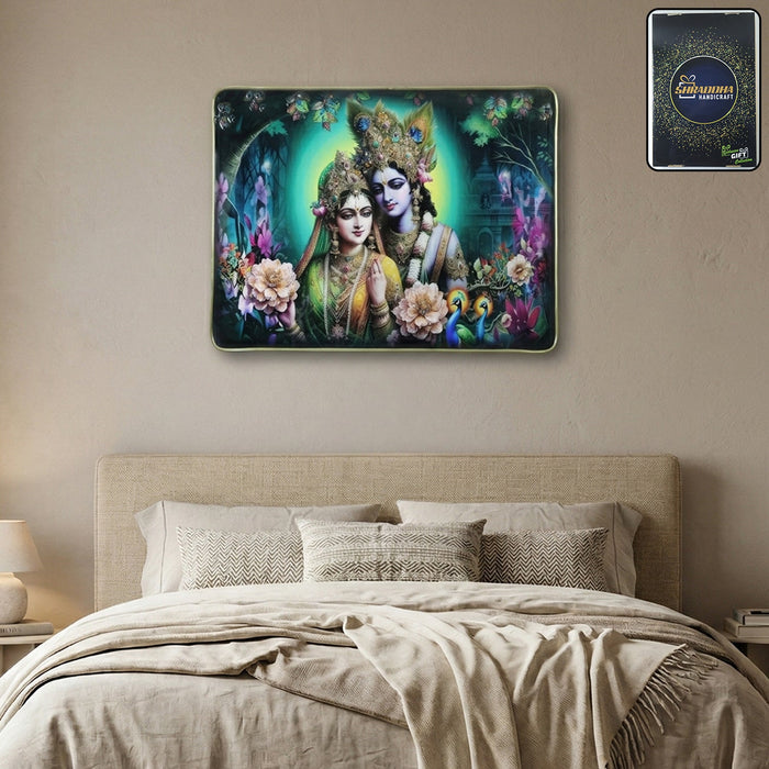 divine radha krishna artistic frame