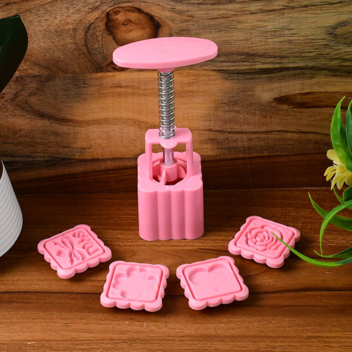 Multipurpose Cookie Biscuit Stamp Mold Set with Press Handle