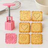 Multipurpose Cookie Biscuit Stamp Mold Set with Press Handle