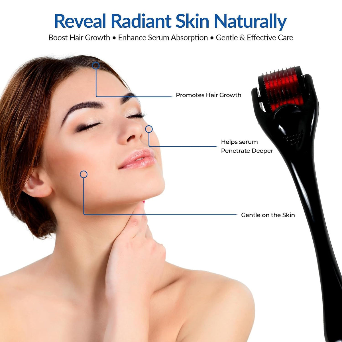 Microneedle Derma Roller for Face (1 Pc, 0.5mm)