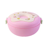 Donut Shaped Double Insulated 3 Compartment Lunch Box (1 Pc / Mix Color)
