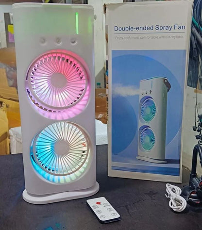 Electric Fan Desktop Double-Head Powerful Air (1 Pc / With Remote / Plug and Play)