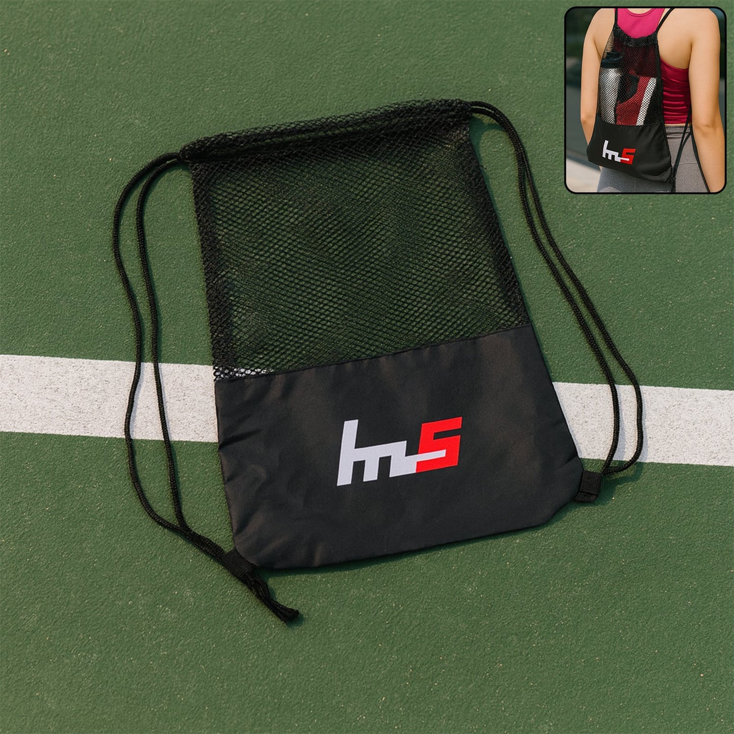 Mesh Drawstring Gym Sack – Breathable Sports Backpack (1 Pc)