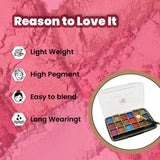 Premium 18-Color Shimmer Eyeshadow Palette (12 GM / 1 Pc)