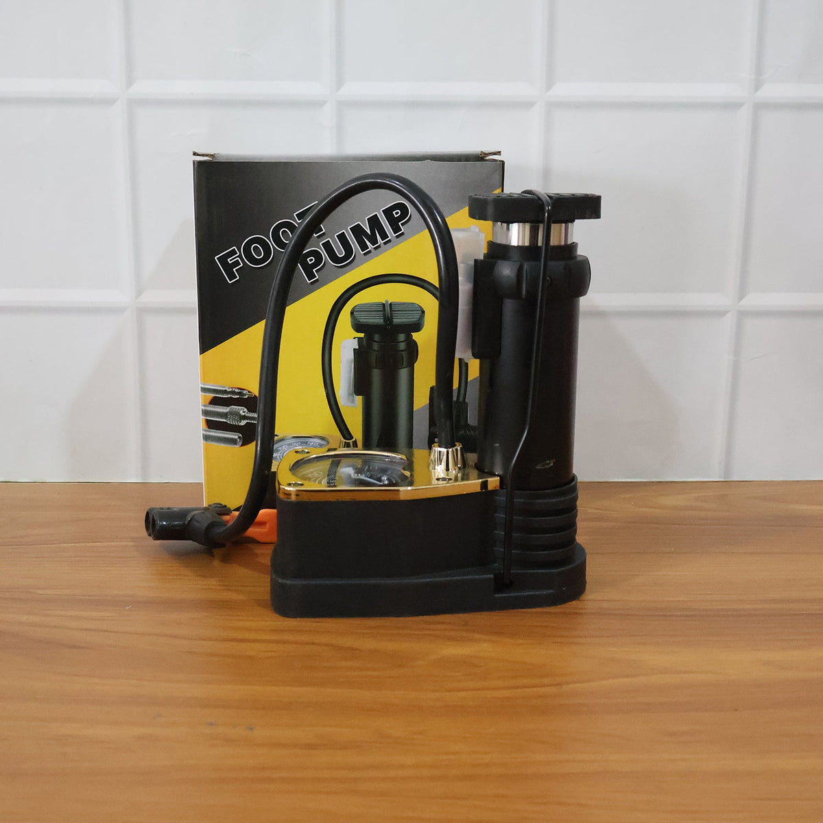 Portable High Pressure Foot Air Pump with Needle (1 Pc)