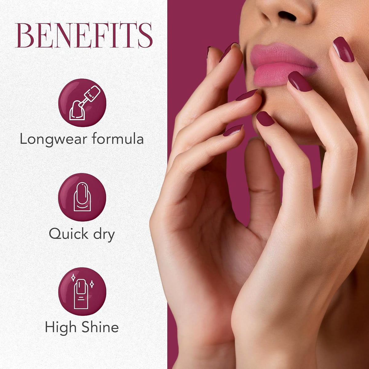 OG Beauty Burgundy Plum Gel Intense Nail Polish (1 Pc / 10 ML)