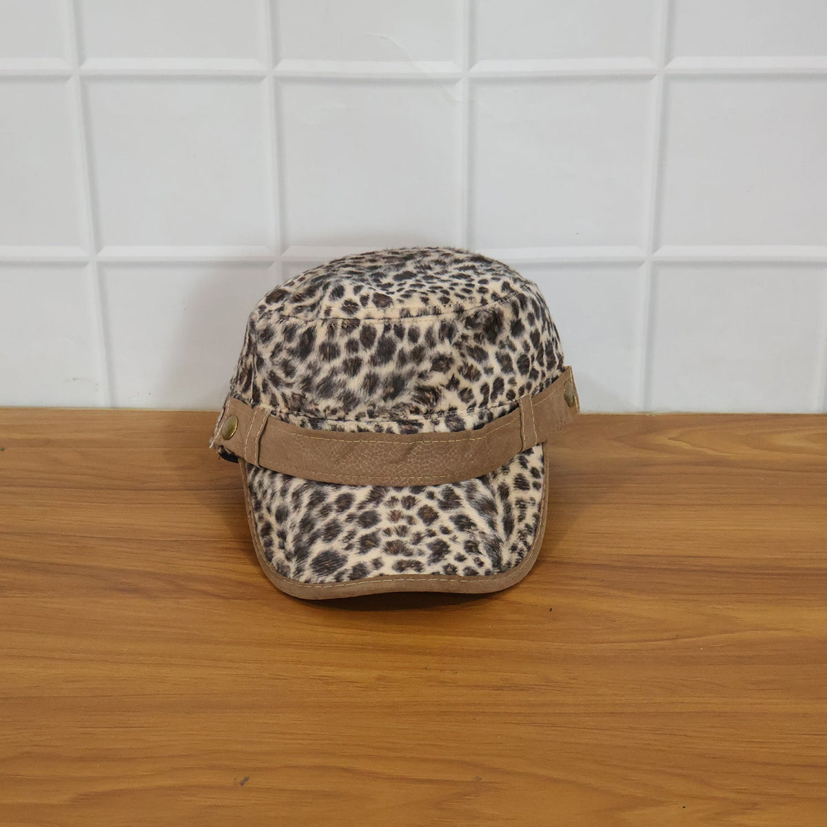 Stylish Leopard Print Military Style Cap (1 Pc)