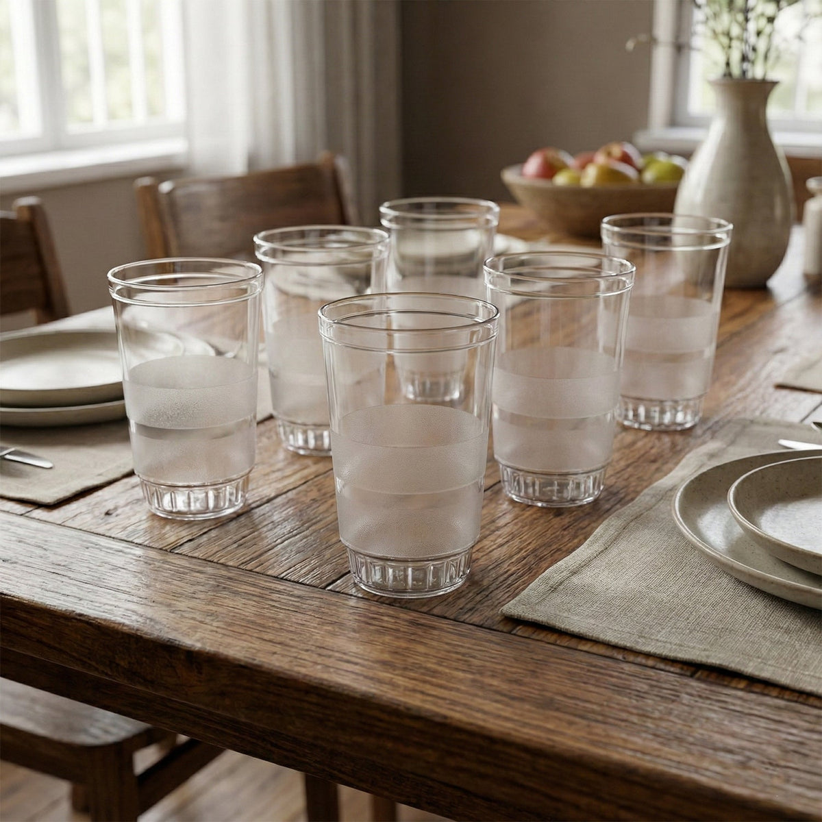 Transparent Janta Drinking Glass Set (300ml, 6 Pc Set)