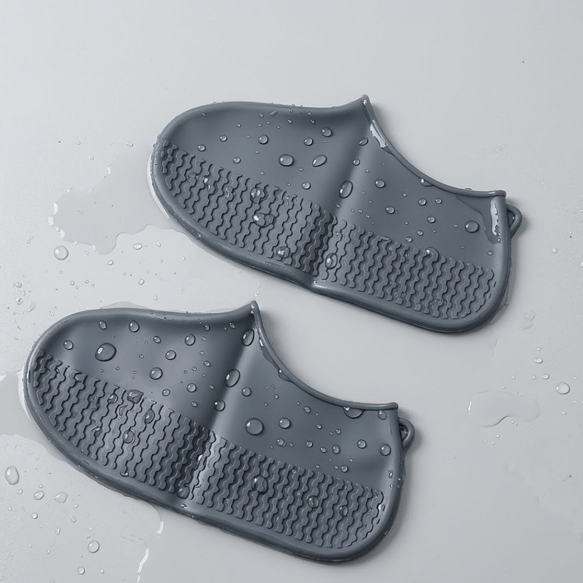Waterproof Silicone Shoe Cover Grey Color (1 Pair, Medium Size)