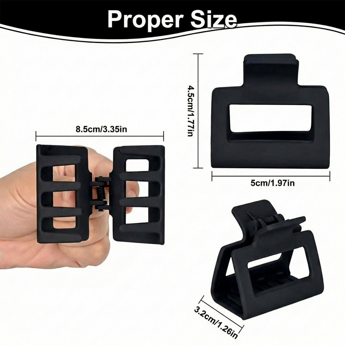 Premium Matte Finish Strong Hold Hair Claw Clip (1 Pc)