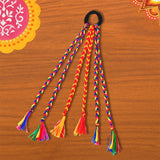 Traditional Multicolor Braided Hair Extension with Tassels