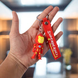 Cute Cartoon Silicone 3D Key Chain with Metal Hook & Strap (Pack of 1)