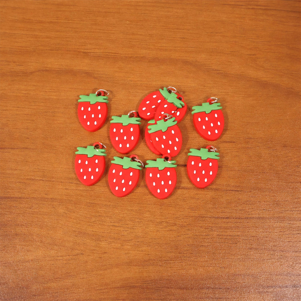 Strawberry Design Bag Charm Keychain Set (10 Pc)