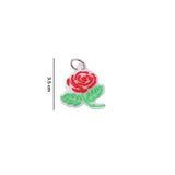Rose Flower Design Bag Charm Keychain Set (10 Pc)