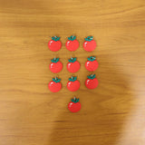 Cute Red Apple Shape Bag Charm Keychain Set (10 Pc)