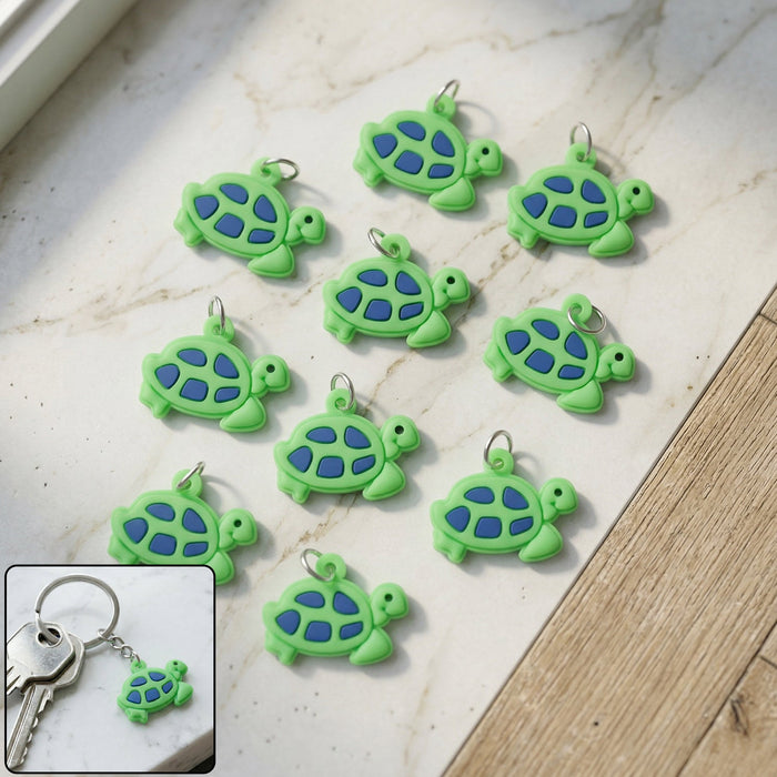 Cute Turtle Shape Bag Charm Keychain Set (10 Pc)