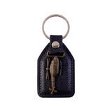 Premium Leather Finish Metal Sword Emblem Keychain (1 Pc)