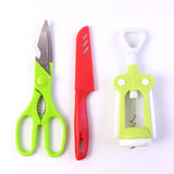 3 Pc Set Kitchen Tool Kit – Wine Bottle Opener, Knife, and Scissors Set