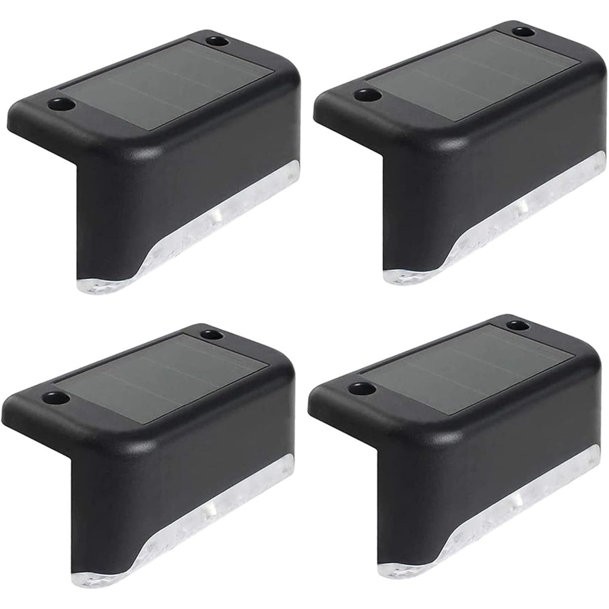 4-Piece Solar Waterproof Garden, Stair & Railing Lights