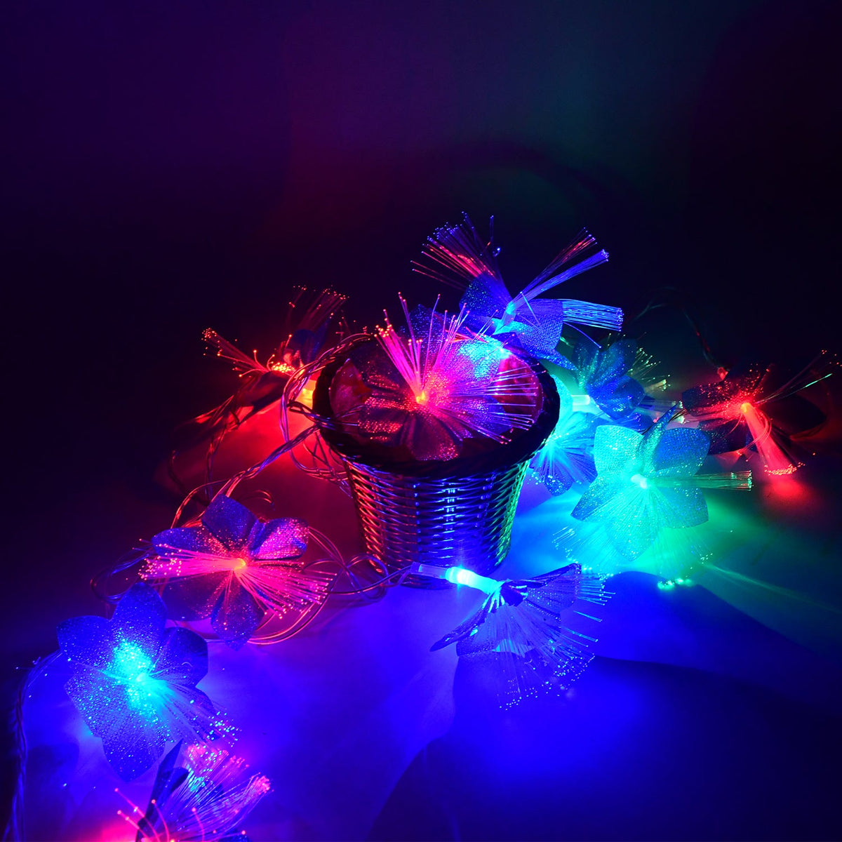 Hanging Decorative Fiber Flower LED String Lights